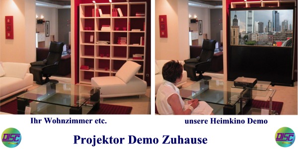 Projektor Demo Zuhause oder Heimkino Demo Zuhause, schnelle Installation und kompetente Beratung Vor-Ort in Ihren vier Wänden